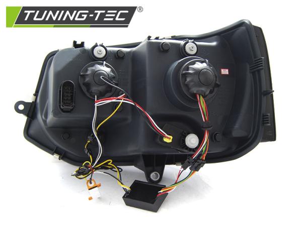 LED Tagfahrlicht Scheinwerfer passend für VW T5 GP 10-15 schwarz mit dyn LED Blinker