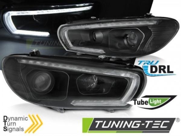 Scheinwerfer LED Tagfahrlicht passend für VW Scirocco 3 Bj. 08-14 Schwarz dynamischer Blinker
