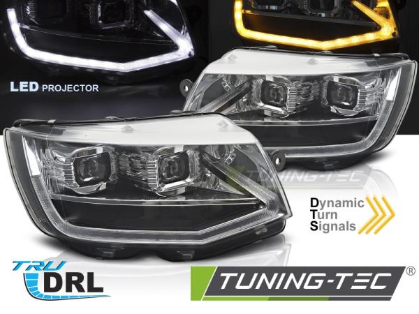 Voll LED Scheinwerfer Tagfahrlicht passend für VW T6 Bj. 15-19 Chrom mit dynamischem LED Blinker