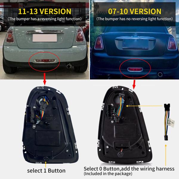 Voll LED Rückleuchten passend für Mini Cooper R56 R57 R58 R59 2011-2014 Rot