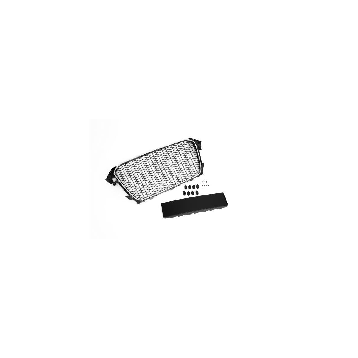 Calandre sport noire avec support de plaque compatible avec Audi A4 B8