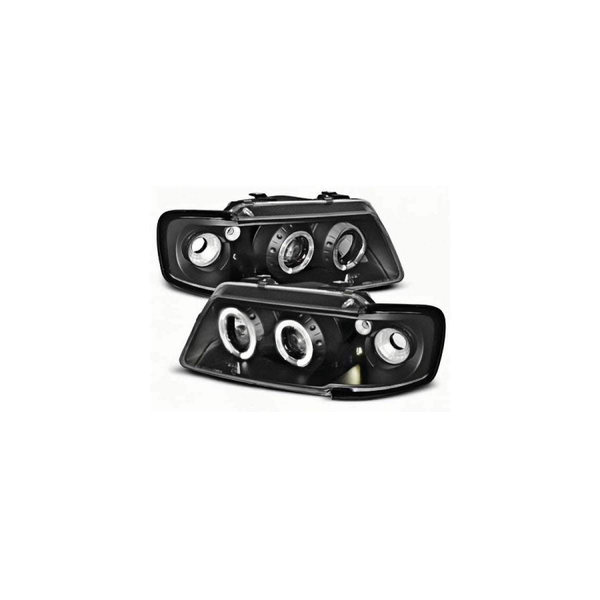 Phares Angel Eyes compatibles avec Audi A3 8L 1996–2000 noir