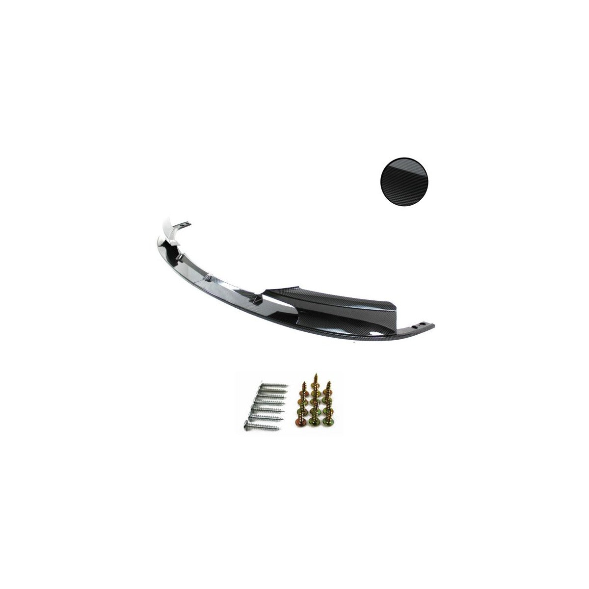 Spoiler avant, lame de spoiler avant, flap avant, splitter, aspect carbone, 2 pièces + ABE + compatible avec BMW F30, F31, 10/2011-2019 (convient uniquement au pack M)