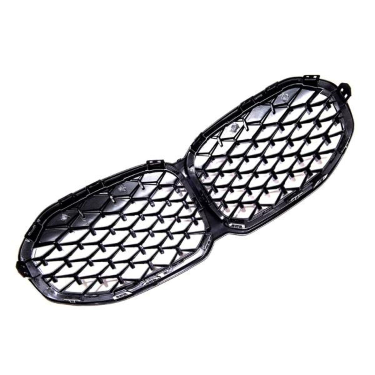 Calandre sport adaptée pour BMW Série 1 F40 à partir de 2019, design Diamond, noir brillant