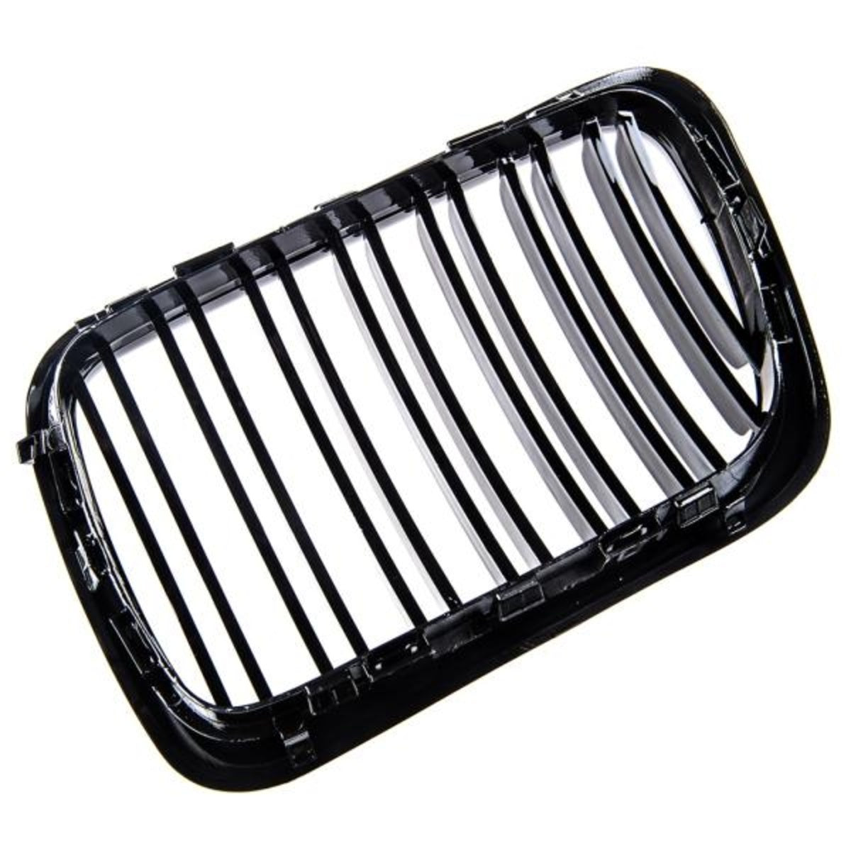 Calandre sport double barrette compatible avec BMW Série 3 E36 96-00 noir brillant