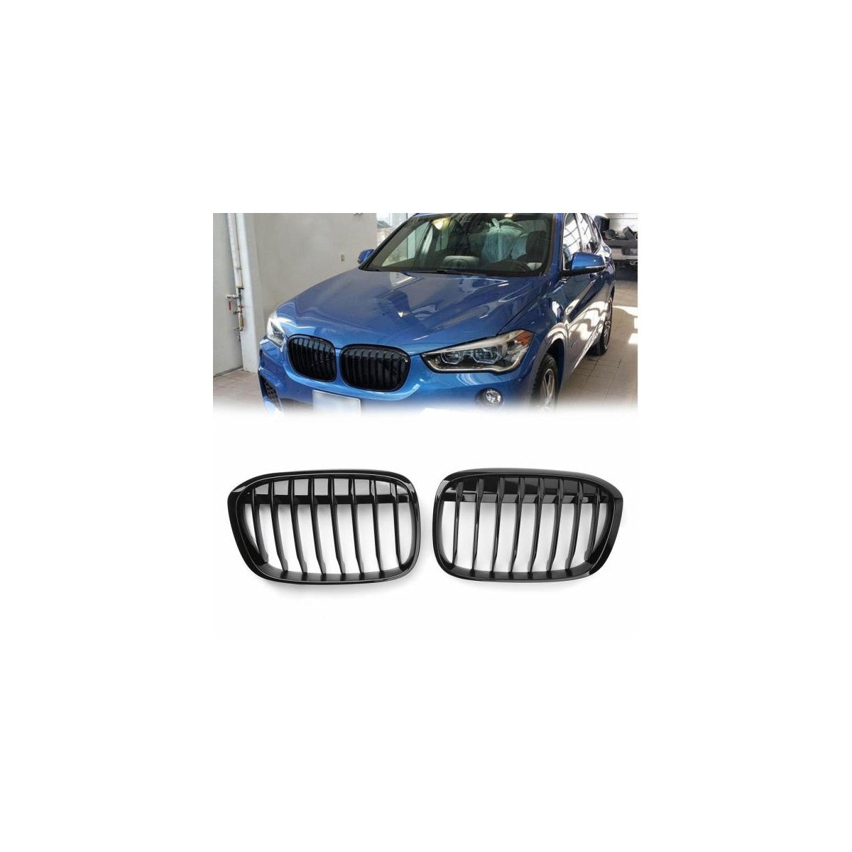 Calandre sport simple noir brillant pour BMW X1 F48 14-19