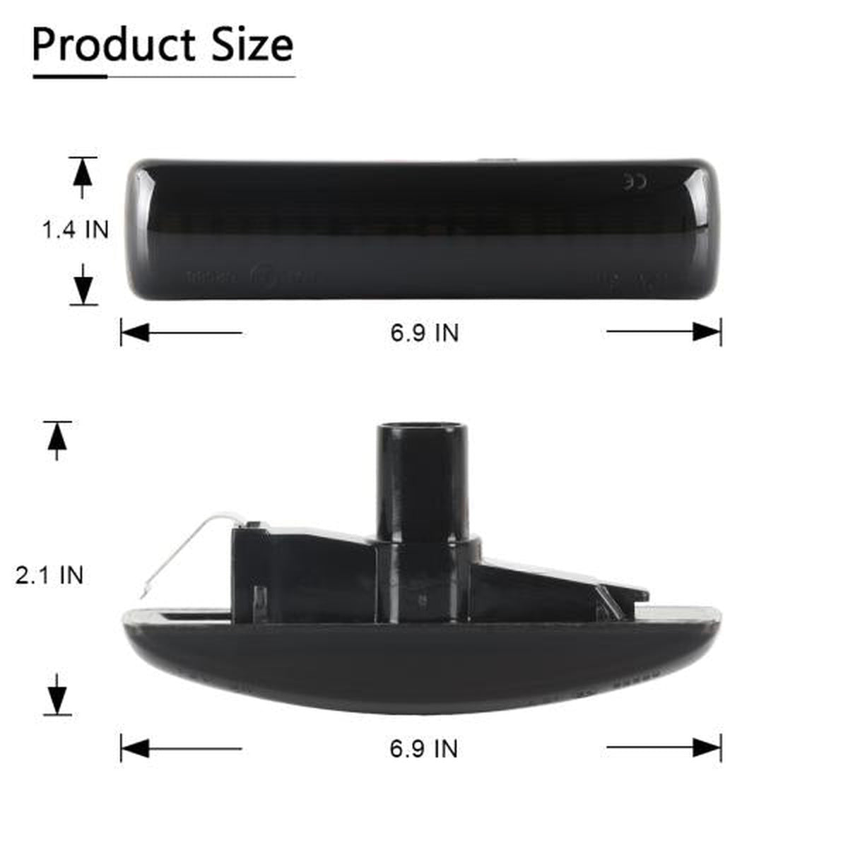 Clignotants latéraux LED noirs compatibles avec LR Discovery III, Freelander II, RR Sport