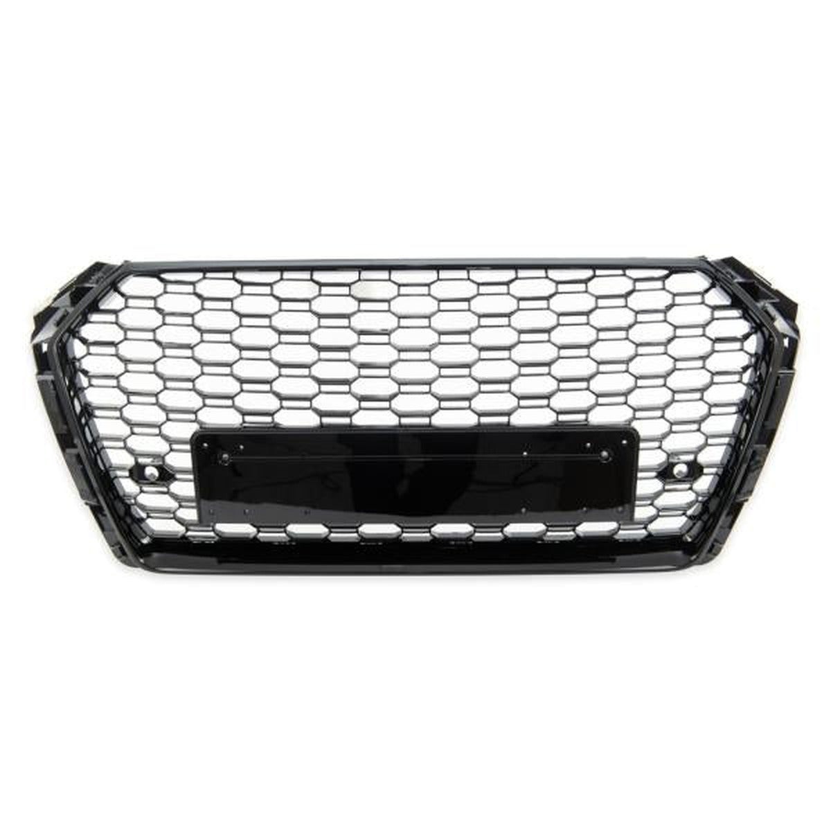 Calandre nid d'abeille noir brillant compatible avec Audi A4 B9 de 2015 à 2019, pas pour RS4