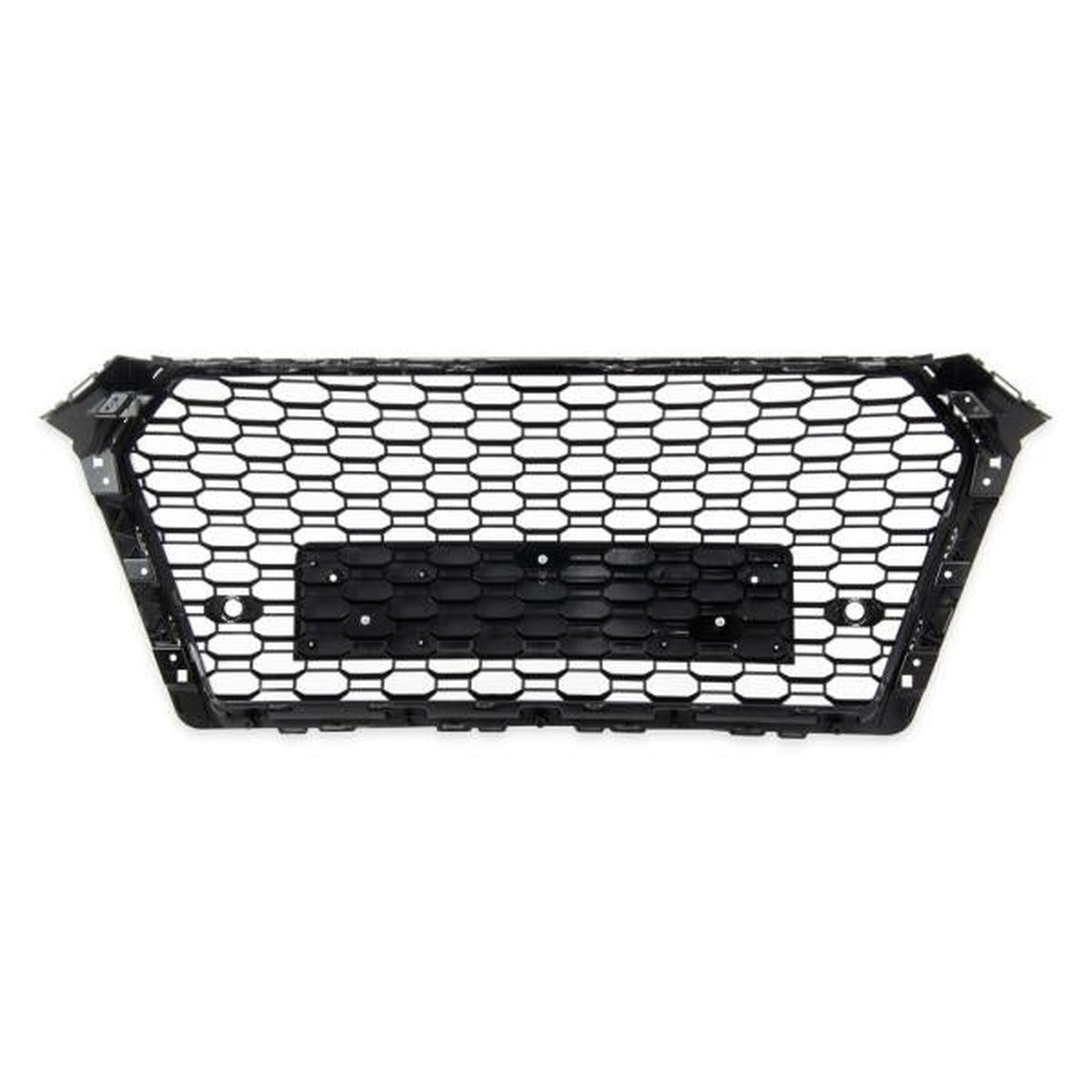 Calandre nid d'abeille noir brillant compatible avec Audi A4 B9 de 2015 à 2019, pas pour RS4