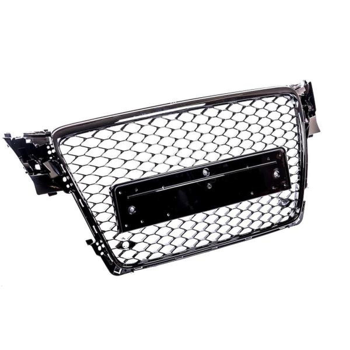 Calandre nid d'abeille Sport noir brillant compatible avec Audi A4 B8 08-12, pas pour RS4
