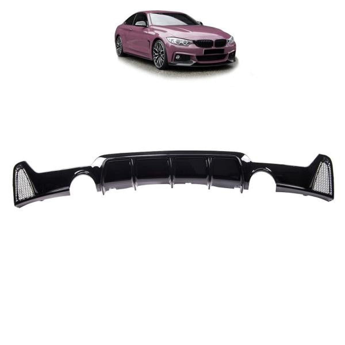 Diffuseur arrière noir brillant compatible avec BMW Série 4 435 F32 F33 F36