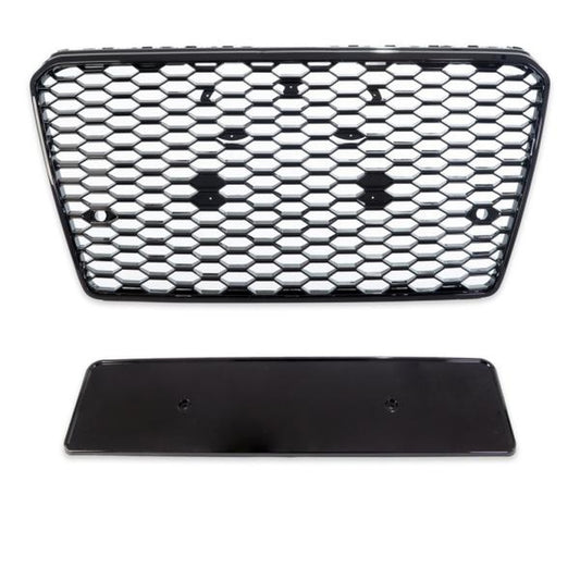 Wabengrill Kühlergrill Schwarz glanz Gitter passend für Audi A7 C7 2010-2014 kein RS7