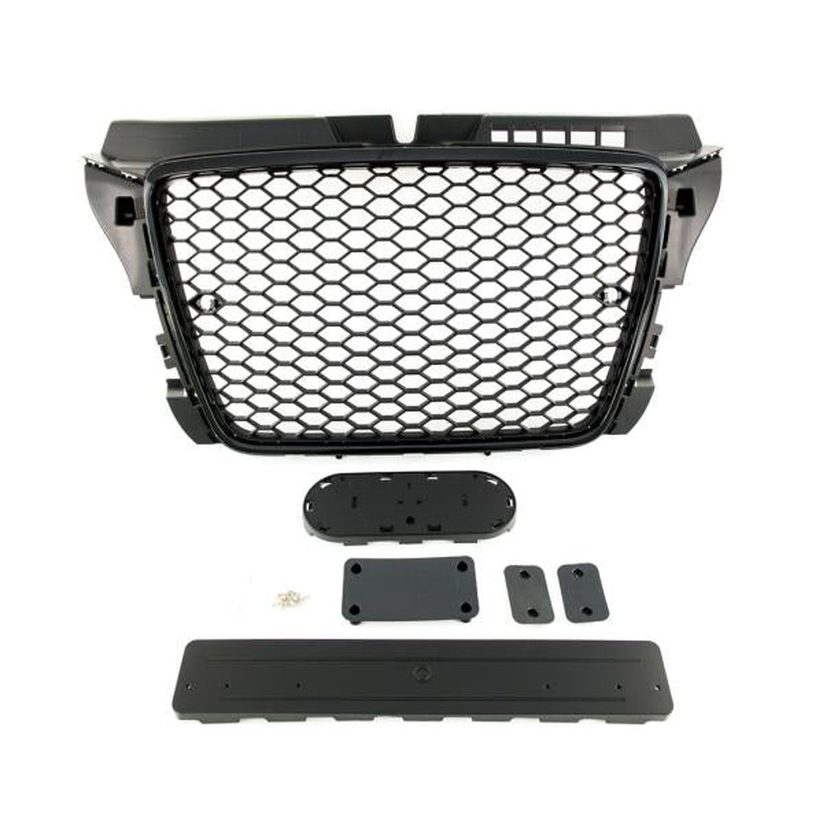 Calandre nid d'abeille noir brillant compatible avec Audi A3 8P Facelift 08-13