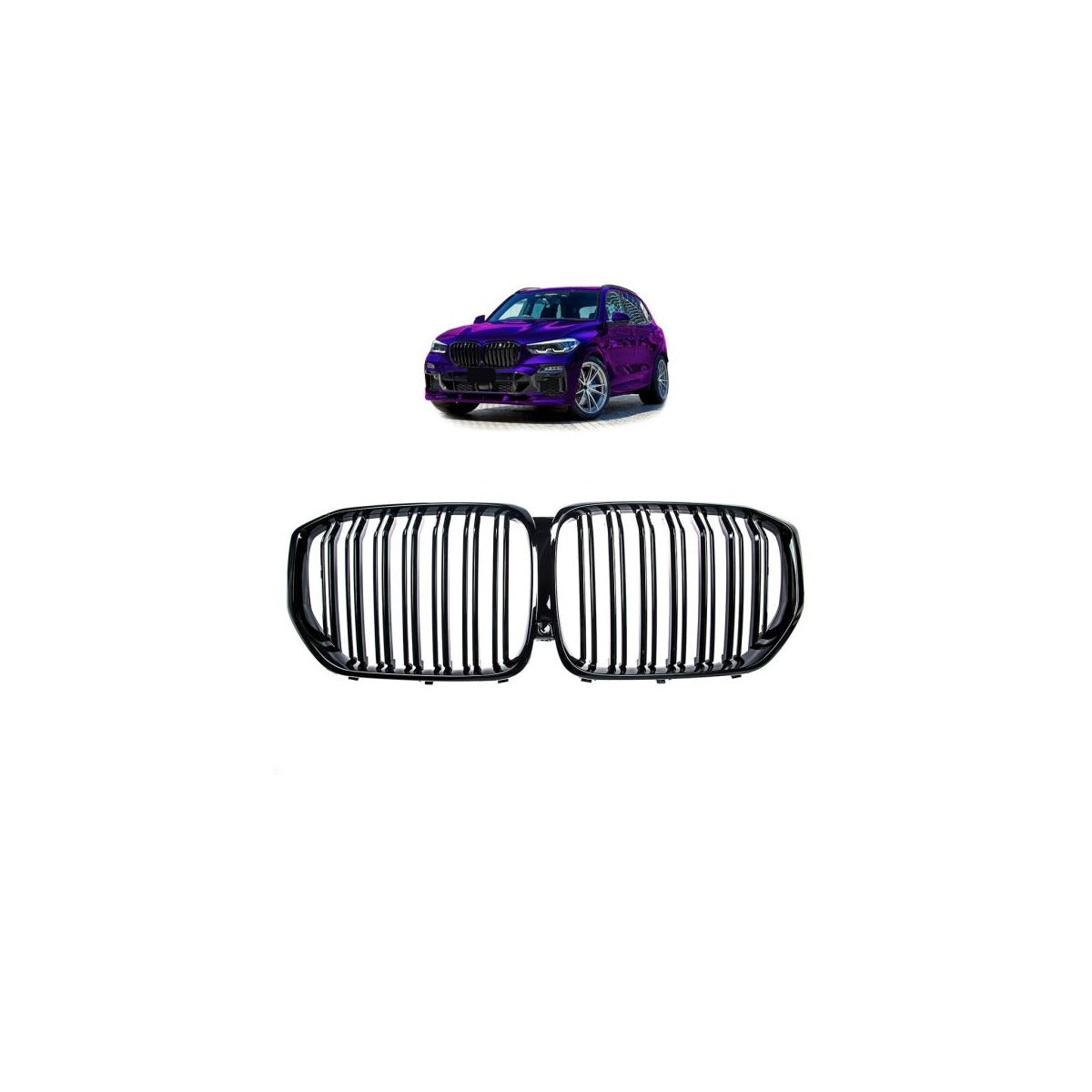 Calandre sport noir brillant à double barrette compatible avec BMW X5 G05