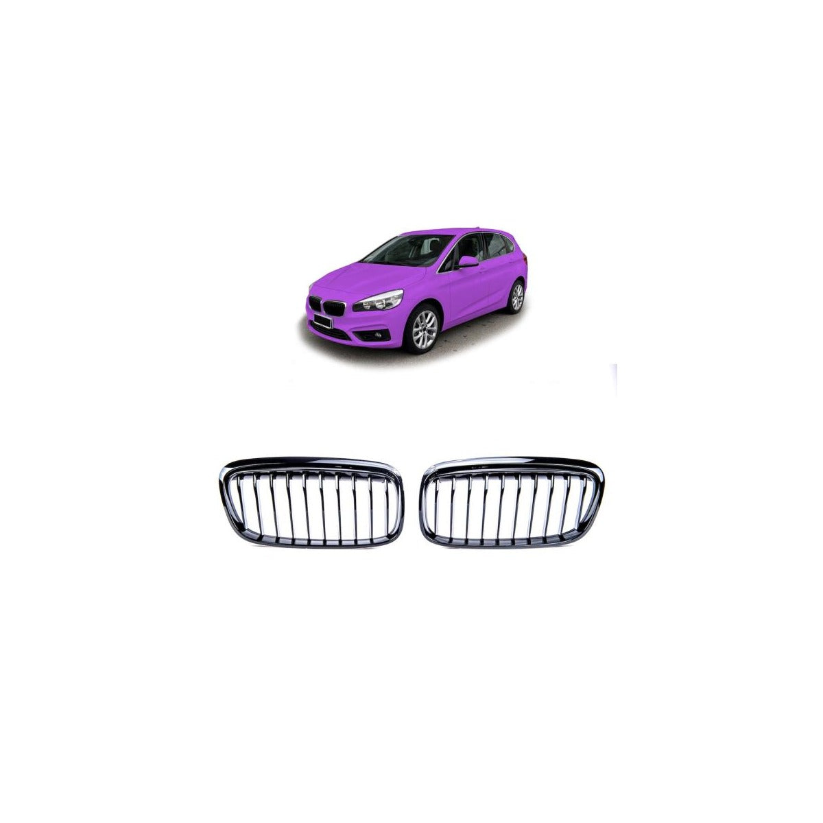 JEU de calandres noir brillant compatible avec BMW Série 2 Active Tourer F45