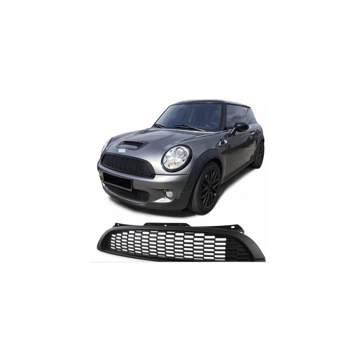 Calandre compatible avec Mini Cooper R56 R57 R58 R59 SET 3 pièces 2006-2015 noir brillant