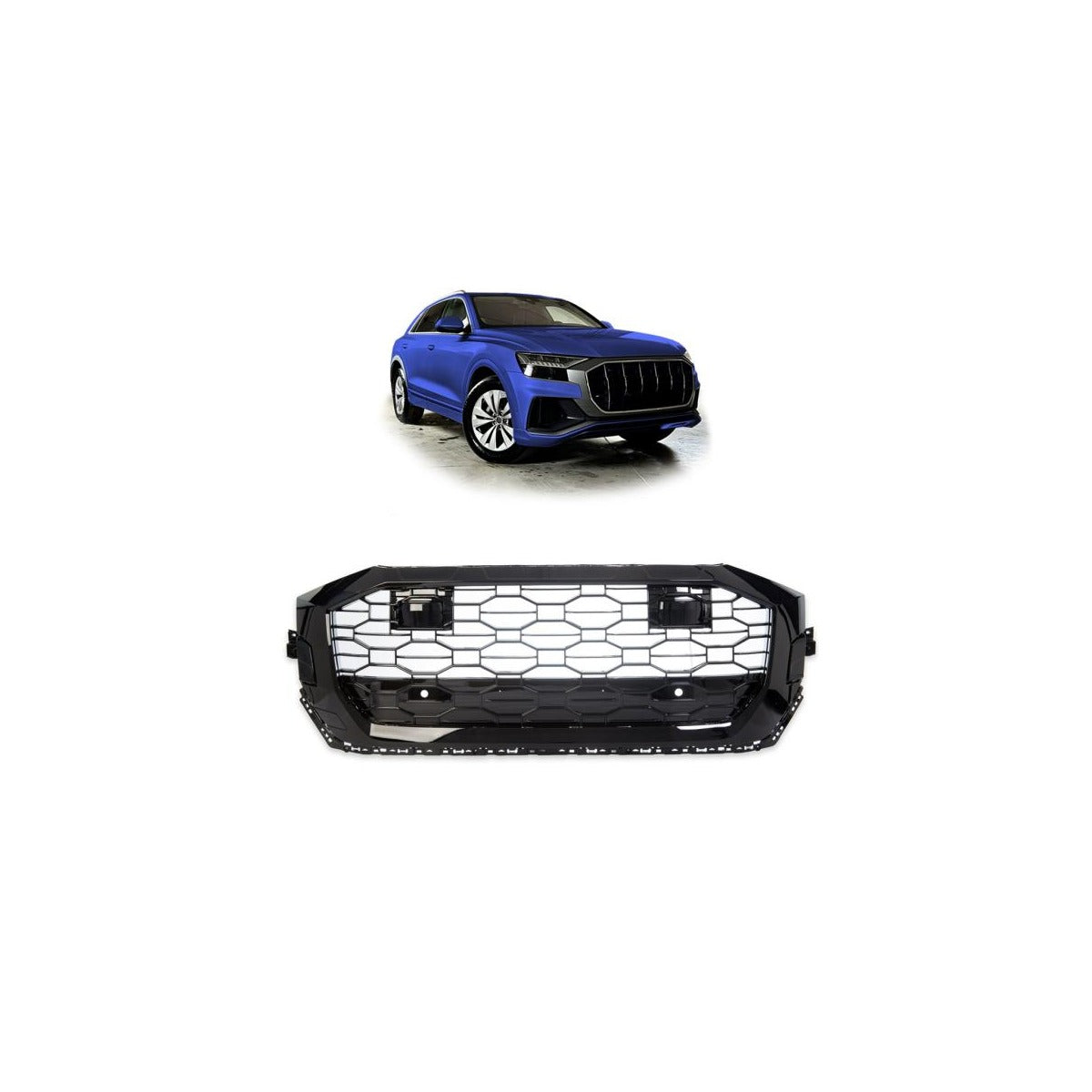 Calandre nid d'abeille sport noir brillant compatible avec Audi Q8 4M sauf RSQ8
