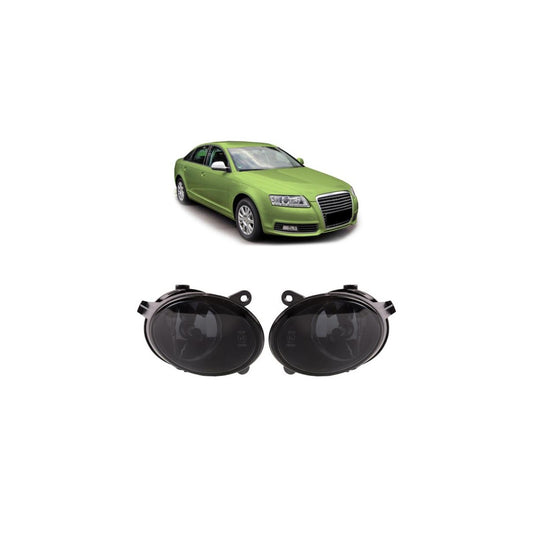 Set H8 Nebelscheinwerfer Klarglas Smoke passend für Audi A6 4F 4F2 4F5 2004-2008 – Bild 1