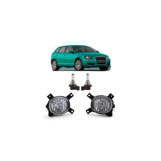 Set Nebelscheinwerfer Smoke klar +H11 passend für Audi A3 8P 03-12 A4 8E B7 04- – Bild 1