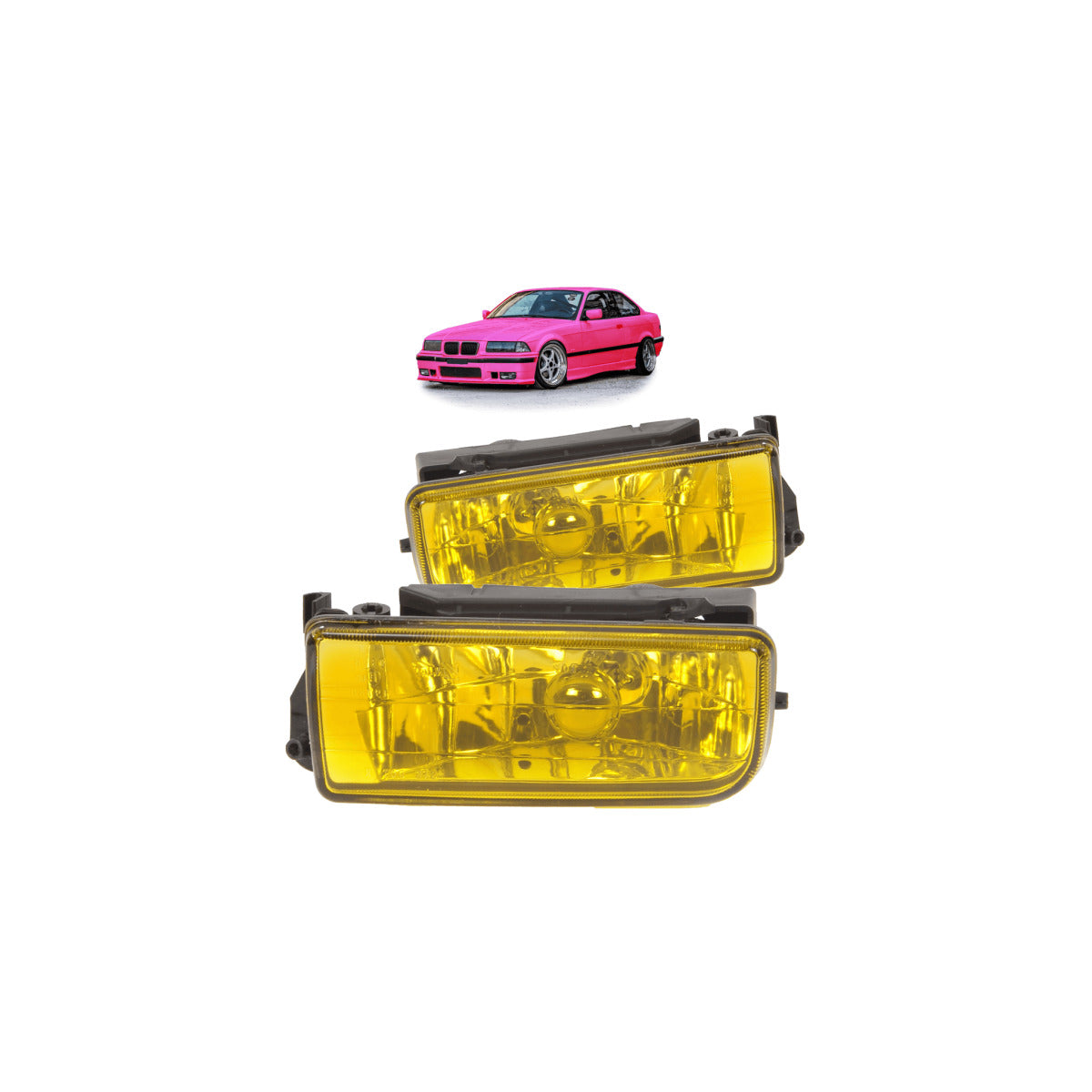 Set Nebelscheinwerfer gelb Rauchglas passt für alle Typen passend für BMW E36 91-99 – Bild 1