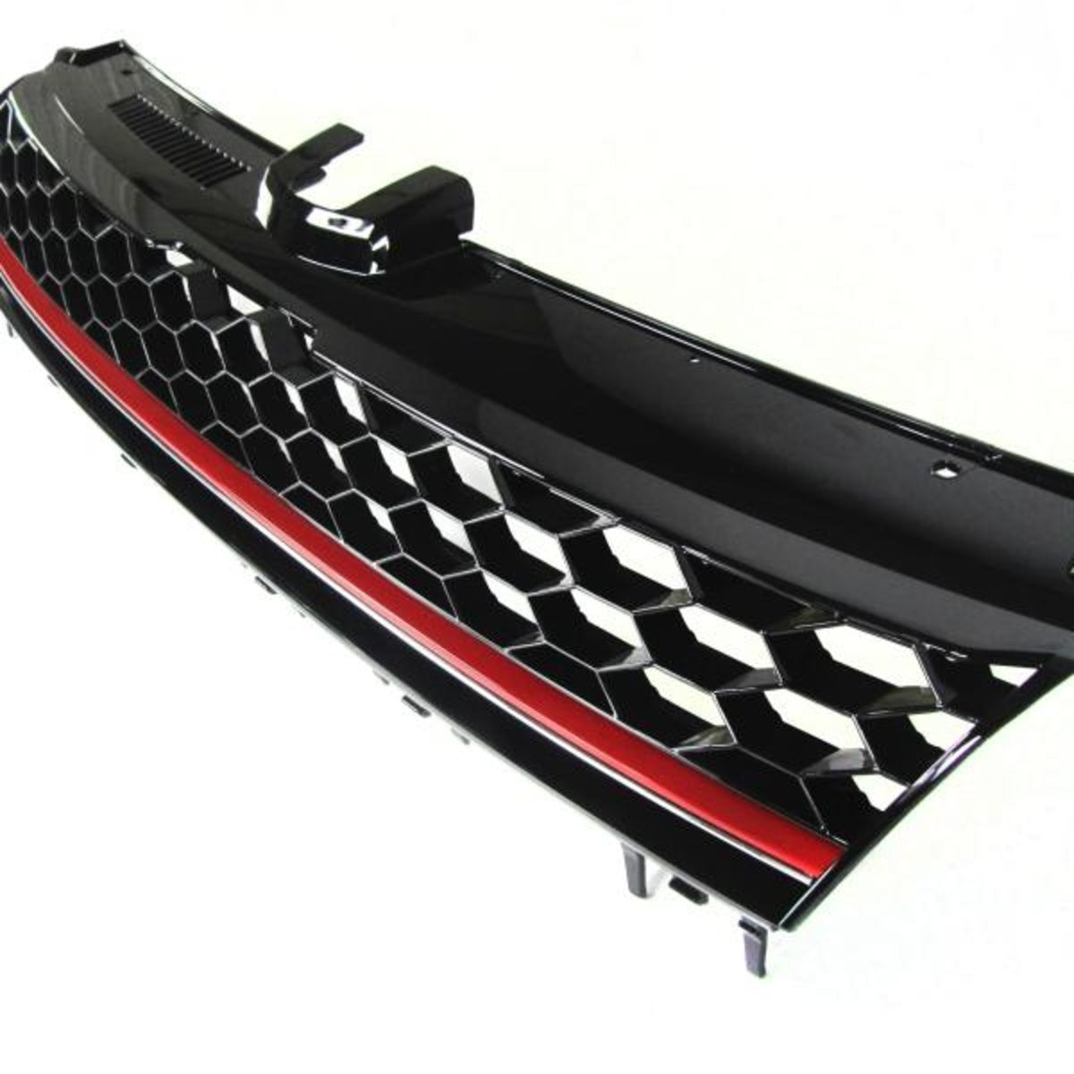 Calandre sans emblème, grille en nid d'abeille noire avec liseré rouge adaptée pour VW Golf 7 à partir de l'année de construction 08.2012-