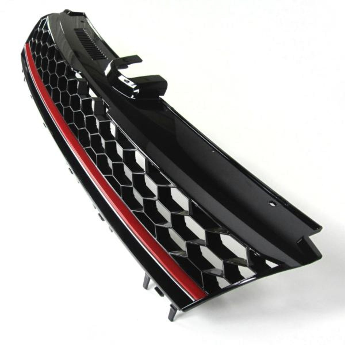 Calandre sans emblème, grille en nid d'abeille noire avec liseré rouge adaptée pour VW Golf 7 à partir de l'année de construction 08.2012-