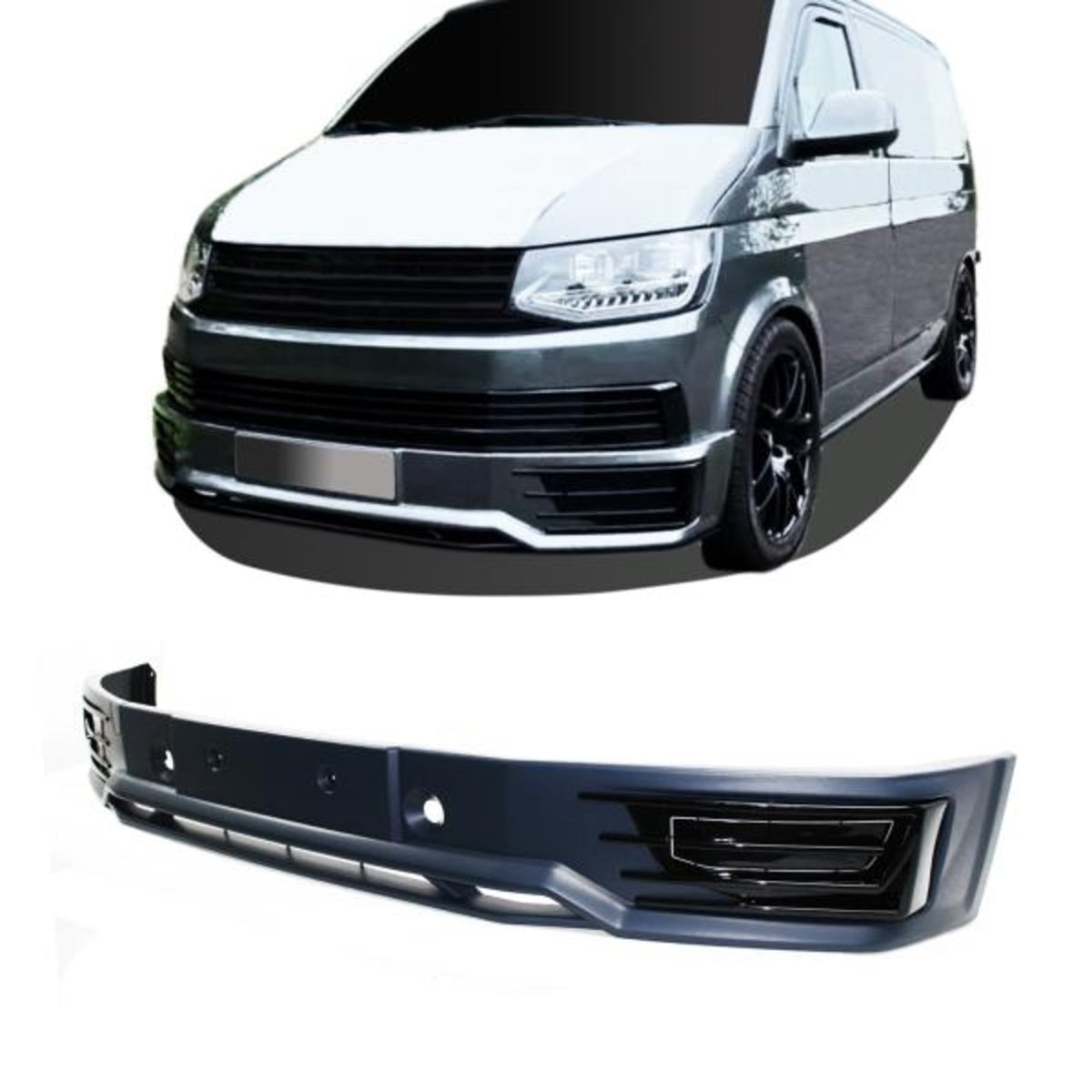 Lame de spoiler avant, lèvre de spoiler, répartiteur, approche, lèvre de pare-chocs avant pour T6 avec ABE, compatible avec VW T6, année 2015-2019