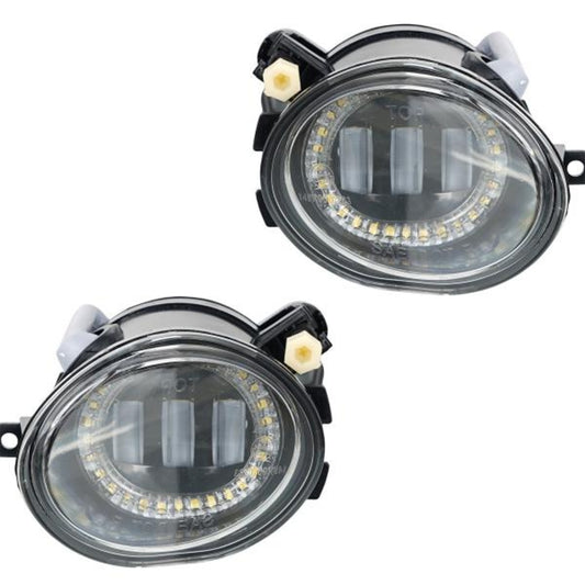 LED Nebelscheinwerfer Set passend für BMW 5er E39 95-04 , 3er E46 Coupe/Cabrio/Lim/Touring 98-07 schwarz/klar (M-Paket)