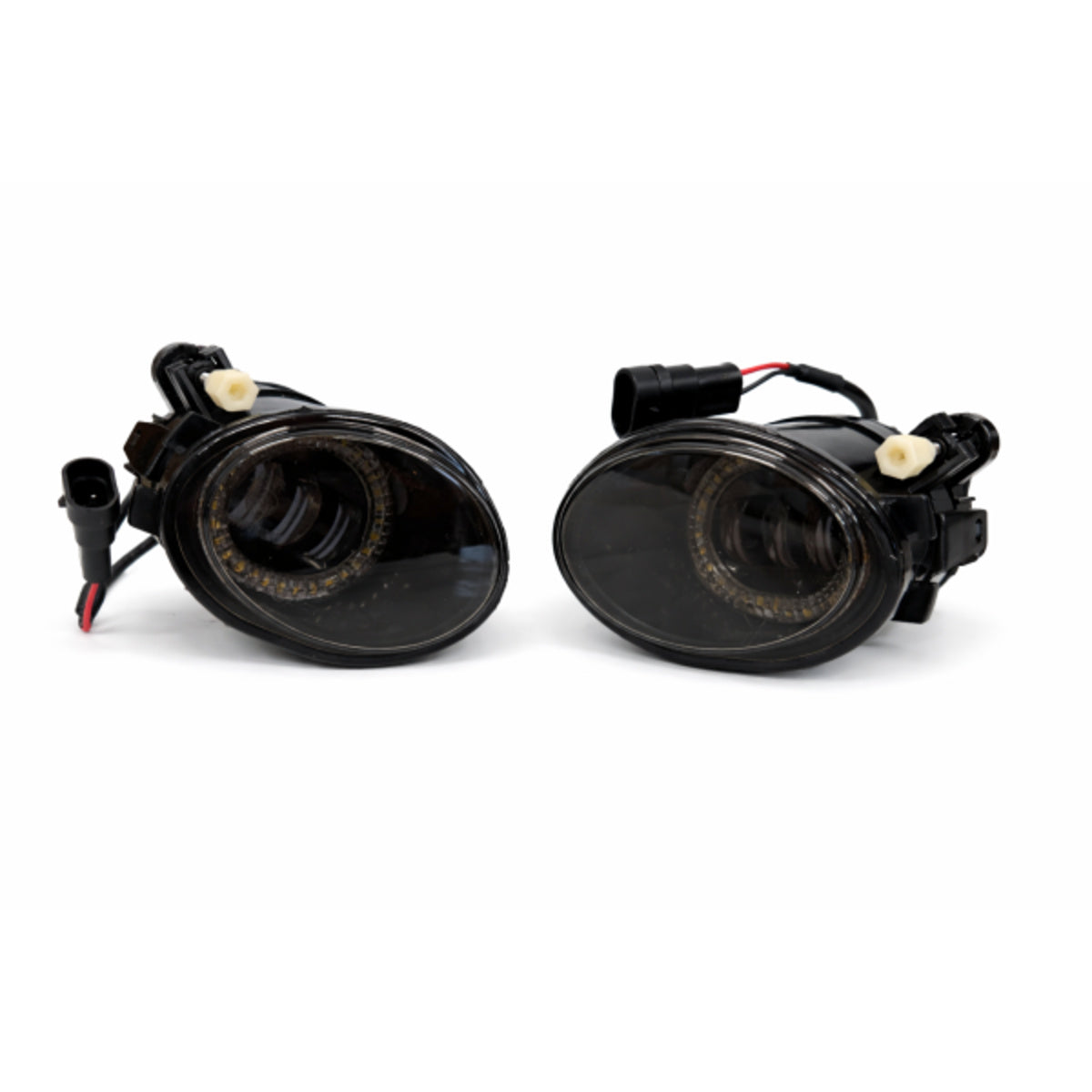 Kit de phares antibrouillard LED adapté pour BMW Série 5 E39 95-04, Série 3 E46 Coupé/Cabriolet/Berline/Break 98-07 noir/fumé (Pack M)