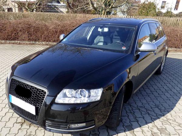 Set Frontgrill mit Kennzeichenhalter und Spiegelkappen passend für Audi A6 4F Facelift