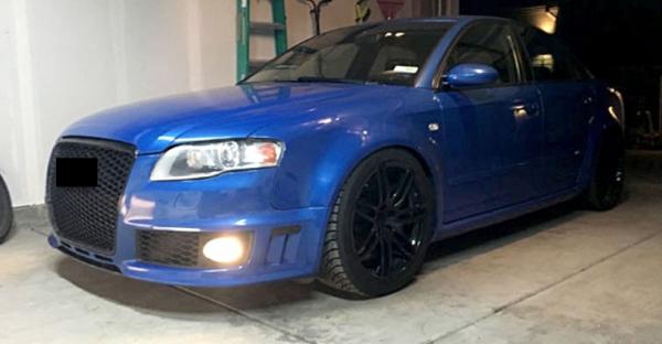 Frontgrill Sport schwarz mit Kennzeichenhalter passend für den Audi A4 B7