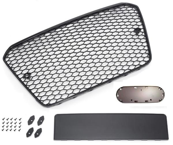 Sportgrill Frontgrill Kühlergrill  Passend für Audi A5 S5 12-16 Wabengrill mit Emblemhalter