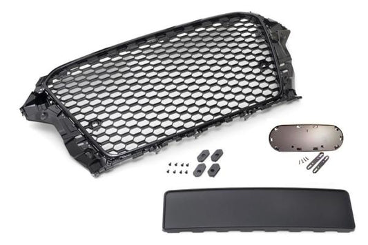 Sportgrill Frontgrill Kühlergrill Wabengrill Passend für Audi A3 8V 12-16 Wabengrill mit Emblemhalter