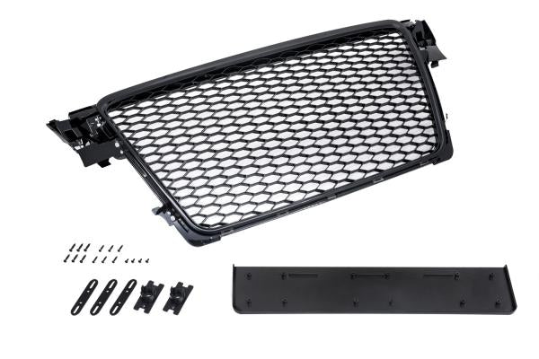 Frontgrill mit Emblem und Kennzeichenhalter u. Lüftungsgitter passend für Audi A4 B8 8K