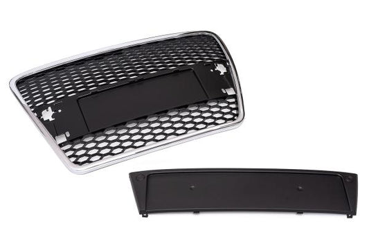 Frontgrill Sport schwarz mit Kennzeichenhalter passend für den Audi A6 4F