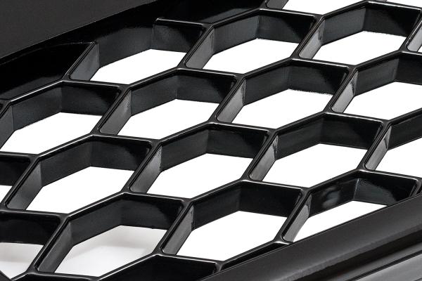 Sportgrill Frontgrill Kühlergrill Wabengrill Passend für Audi A4 B9 Grill ohne Emblem ab 16- Schwarz Glanz