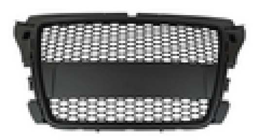 Sportgrill Frontgrill Kühlergrill Wabengrill Passend für Audi A3 8P Grill ohne PDC 08-13 Schwarz Matt
