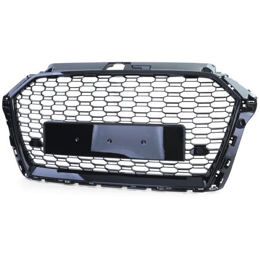 Frontgrill schwarz Sport mit Kennzeichenhalter passend für Audi A3 8V Facelift ab 2016