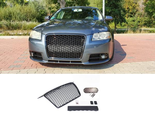 Kühlergrill Sport mit Emblem und Kennzeichenhalter passend für Audi A3 8P NUR S-Line