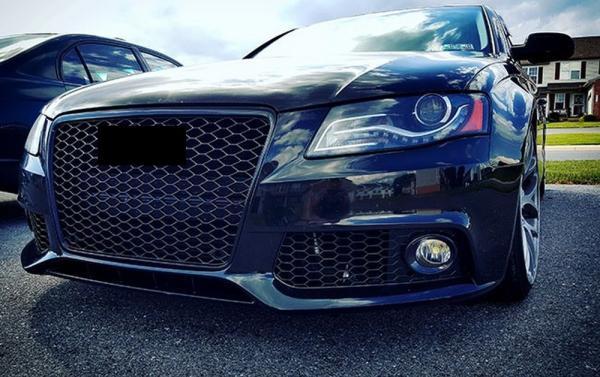 Frontgrill Sport Waben-Grill Lüftungsgitter passend für Audi A4 B8 07-12 Schwarz Glanz