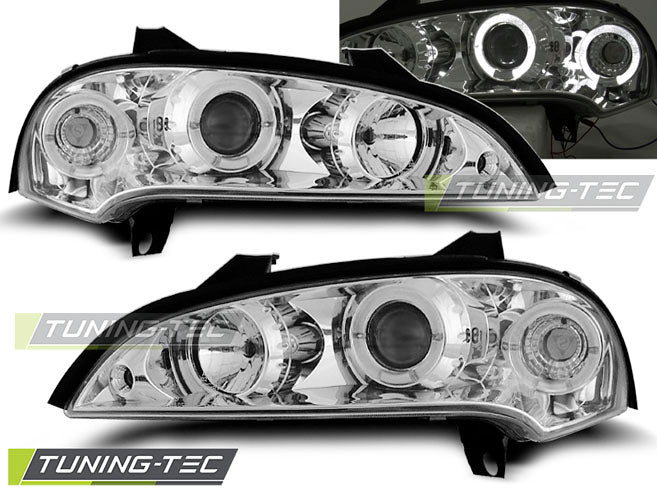 Scheinwerfer OPEL TIGRA 09.94-12.00 Angel Eyes Chrom passend für