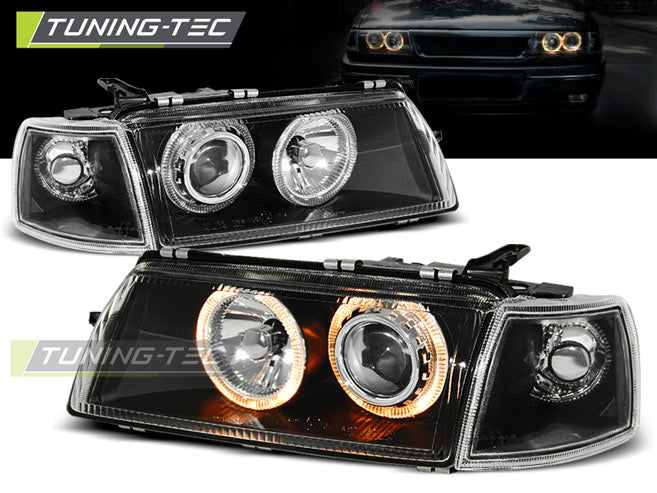 Scheinwerfer OPEL VECTRA A 09.88-10.95 Angel Eyes Schwarz passend für