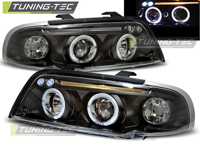 Scheinwerfer Angel Eyes Schwarz passend für AUDI A4 11.94-12.98