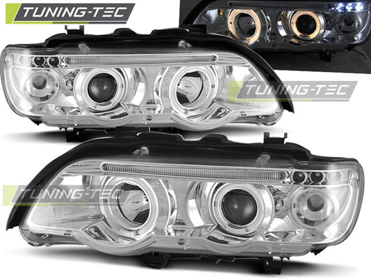 Scheinwerfer Angel Eyes Chrom passend für BMW X5 E53 09.99-10.03