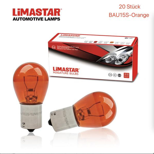 20 Stück 12V 21W BAU15s P21W Glühlampe Glühbirne Lampe Autolampe orange
