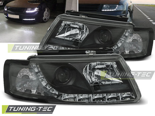 Scheinwerfer LED-Tagfahrlicht Schwarz passend für VW PASSAT 5B 3B 11.96-08.00