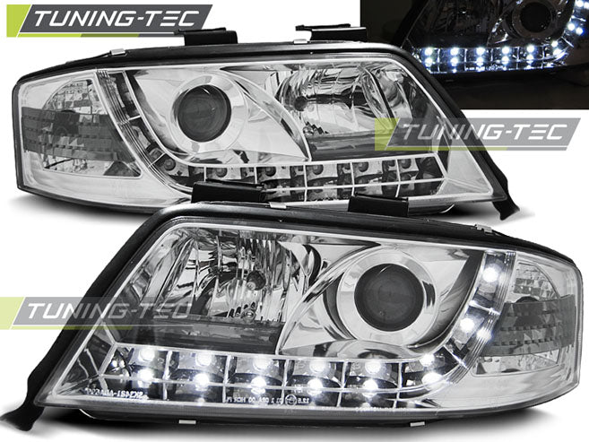 Scheinwerfer LED-Tagfahrlicht Chrom passend für AUDI A6 05.97-05.01