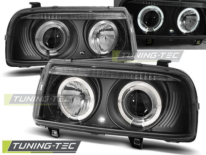Scheinwerfer Angel Eyes Schwarz passend für VW VENTO 01.92-08.98