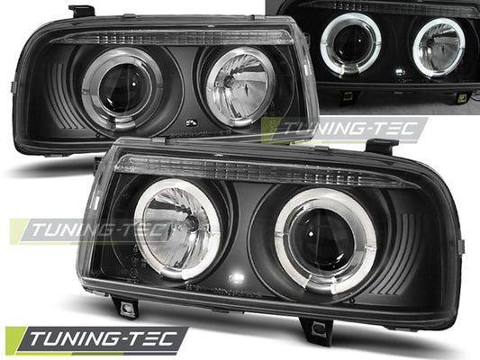 Scheinwerfer Angel Eyes Schwarz passend für VW VENTO 01.92-08.98
