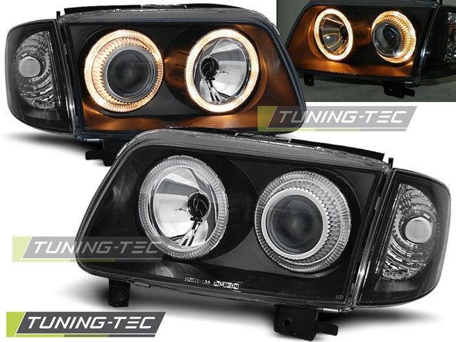Scheinwerfer Angel Eyes Schwarz passend für VW POLO 6N2 10.99-10.01